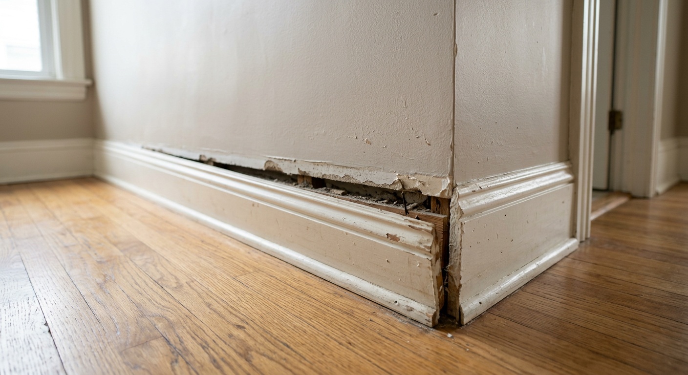 Reattaching loose baseboards