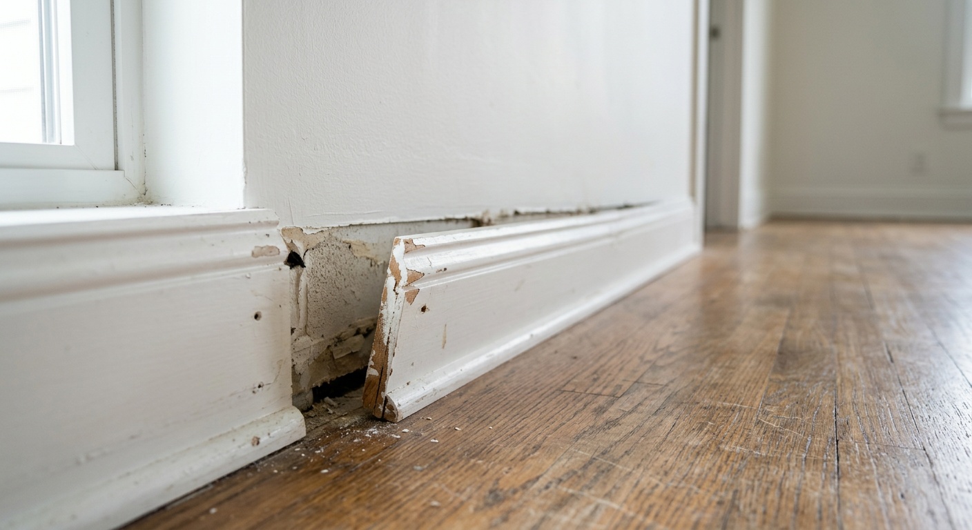 Reattaching loose baseboards